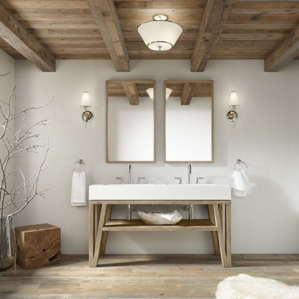 Wood Beams Farmhouse Bathroom-Kallista Wood Beams Farmhouse Bathroom-Kallista